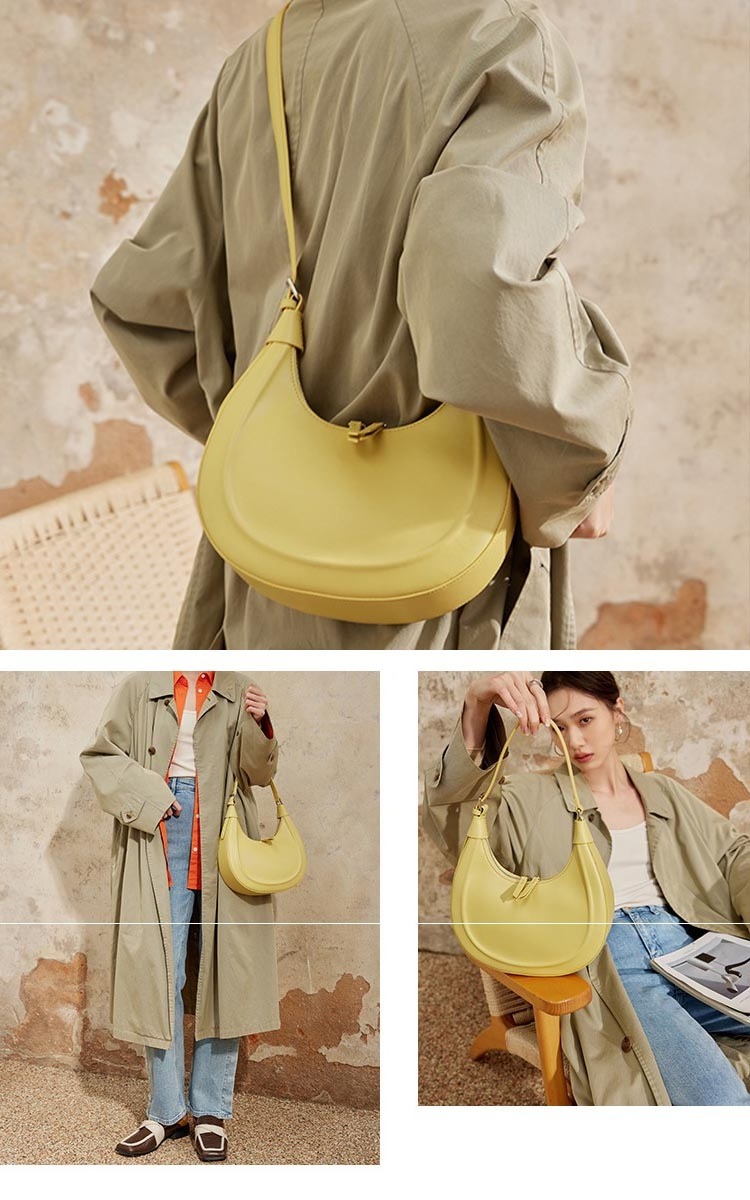 2023 new arrivals bulk women cowhide purses small shoulder bag cute hobo bag fashion real leather handbags for ladies