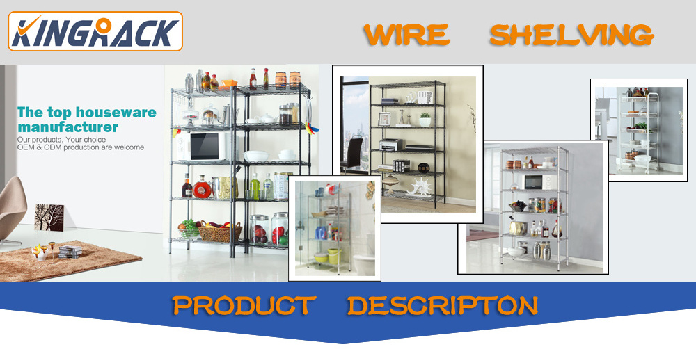 3 Tier Black Storage Shelf Wire Shelving Unit, Adjustable Metal Storage Rack for Kitchen Bathroom with Leveling Feet