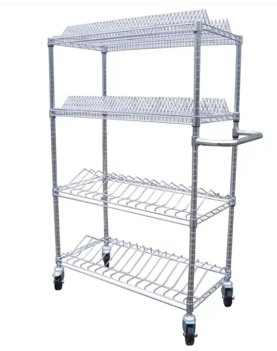 Hot Selling SMT Reel Use Shelf ESD Chrome 5 tiers Light Duty Wire Racking Manufacturer stainless steel wire shelving