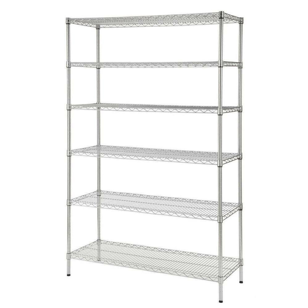 Metal Wire Shelving Unit Shelves Storage Silver 6 Tier Heavy Duty