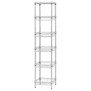 6-Tier Space Saving Rolling Metal Wire Shelves Storage Shelf Storage Rack for Home Kitchen Display Rack Shelf