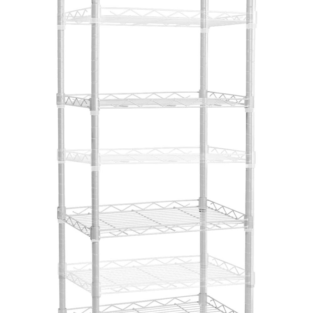 5-Wire Shelving Metal Storage Rack Adjustable Shelves, Standing Storage Shelf Units for Bathroom Kitchen Pantry Closet White