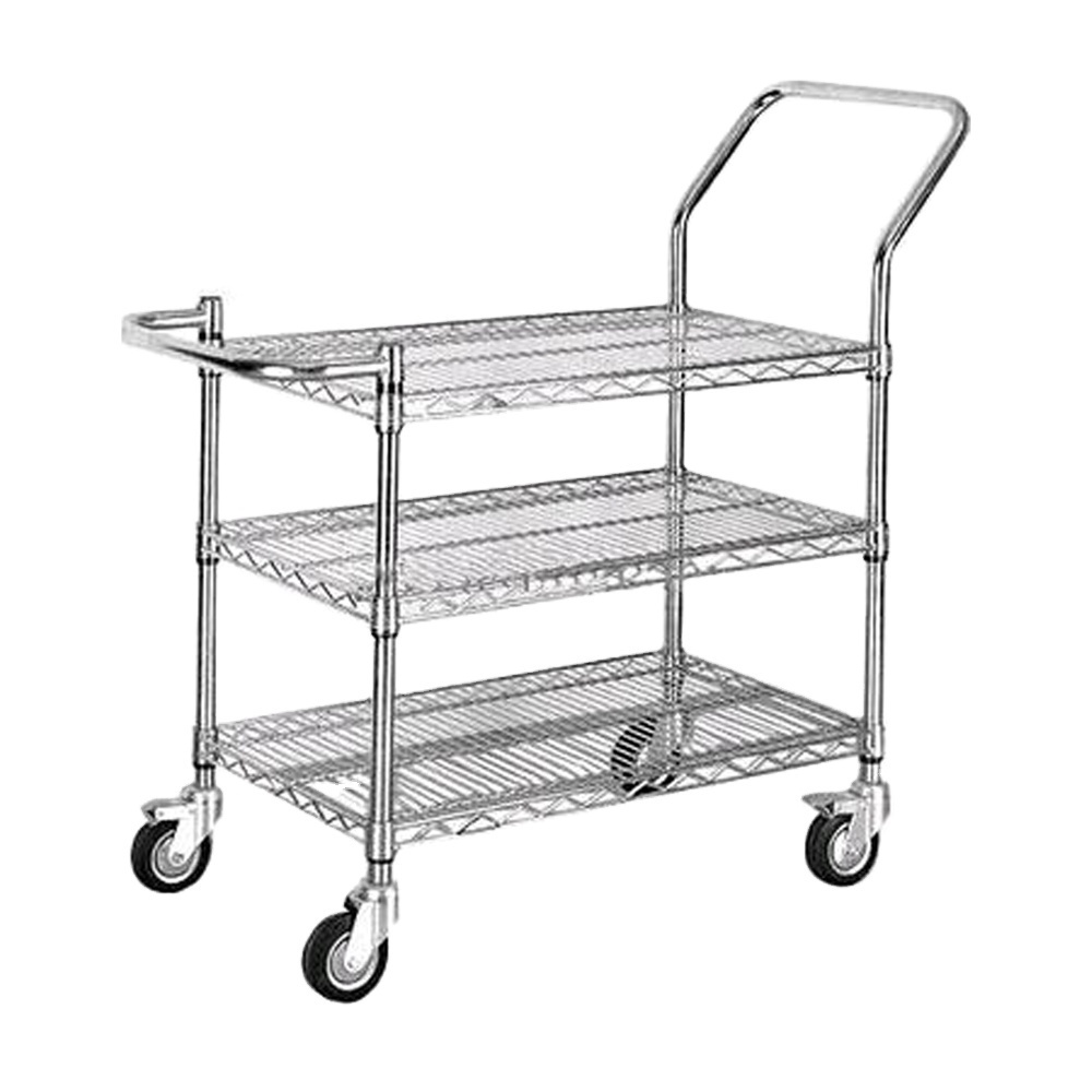 Heavy Duty 3 Tier Rolling Cart for Kitchen Organization, Garage Storage, Commercial and Industrial Use, NSF Certified