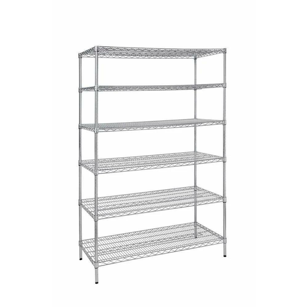 Metal Wire Shelving Unit Shelves Storage Silver 6 Tier Heavy Duty