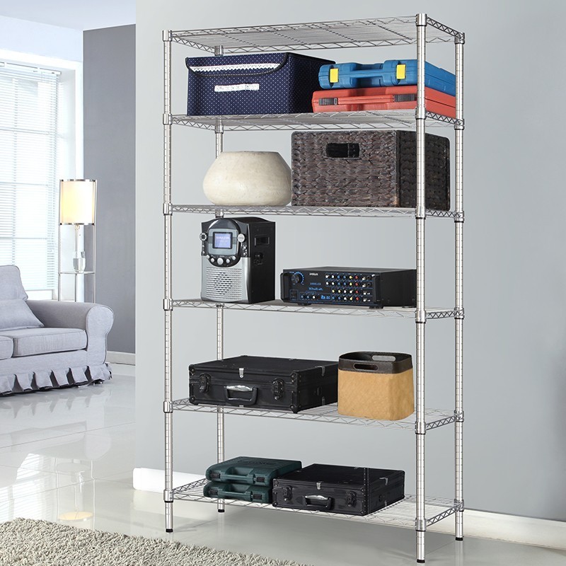 Heavy Duty 6 Tier Shelving Unit Wire Shelf Home Storage Rack Adjustable Shelves