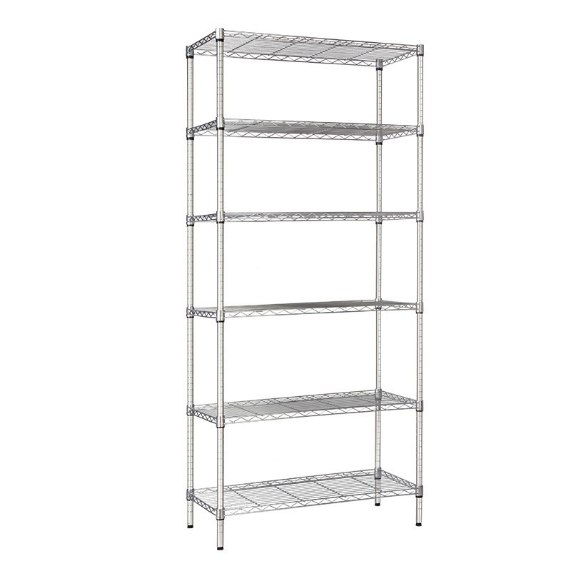 NSF Approval Heavy Duty Chrome 6 Tiers Commercial Storage Wire Steel Shelving