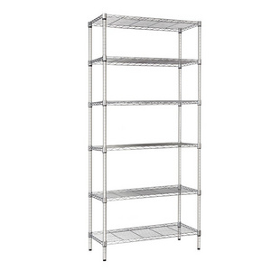 NSF Approval Heavy Duty Chrome 6 Tiers Commercial Storage Wire Steel Shelving