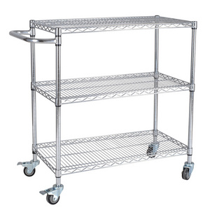 Heavy Duty 3 Tier Rolling Cart for Kitchen Organization, Garage Storage, Commercial and Industrial Use, NSF Certified