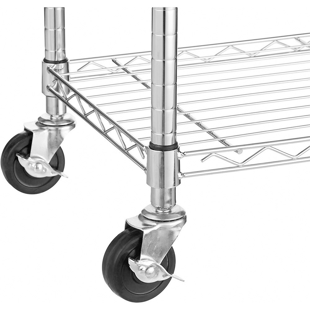 Heavy Duty 3 Tier Rolling Cart for Kitchen Organization, Garage Storage, Commercial and Industrial Use, NSF Certified