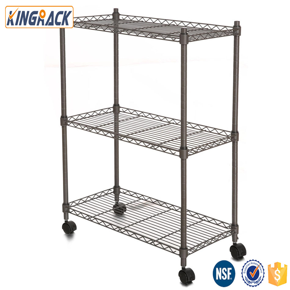 3 Tier Black Wire Shelving  heavy duty metal shelving Storage Racks Units