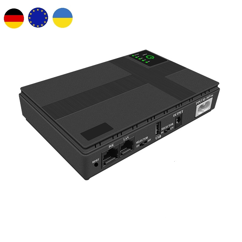 Mini UPS for Wifi Router DC Backup power supply MINI UPS router Optical Cat Built-in adapter POE 5V 9V 12V