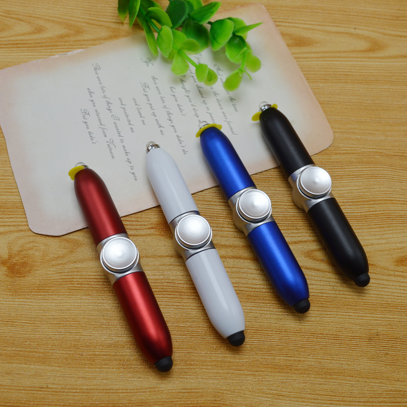 Multi Functional Fingertip Gyro Pen Reduce Pressure Stylus Fidget Ballpoint Pens 2024 Hot Selling Creative Black Opp Bag Ballpen