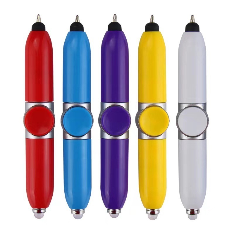 Multi Functional Fingertip Gyro Pen Reduce Pressure Stylus Fidget Ballpoint Pens 2024 Hot Selling Creative Black Opp Bag Ballpen