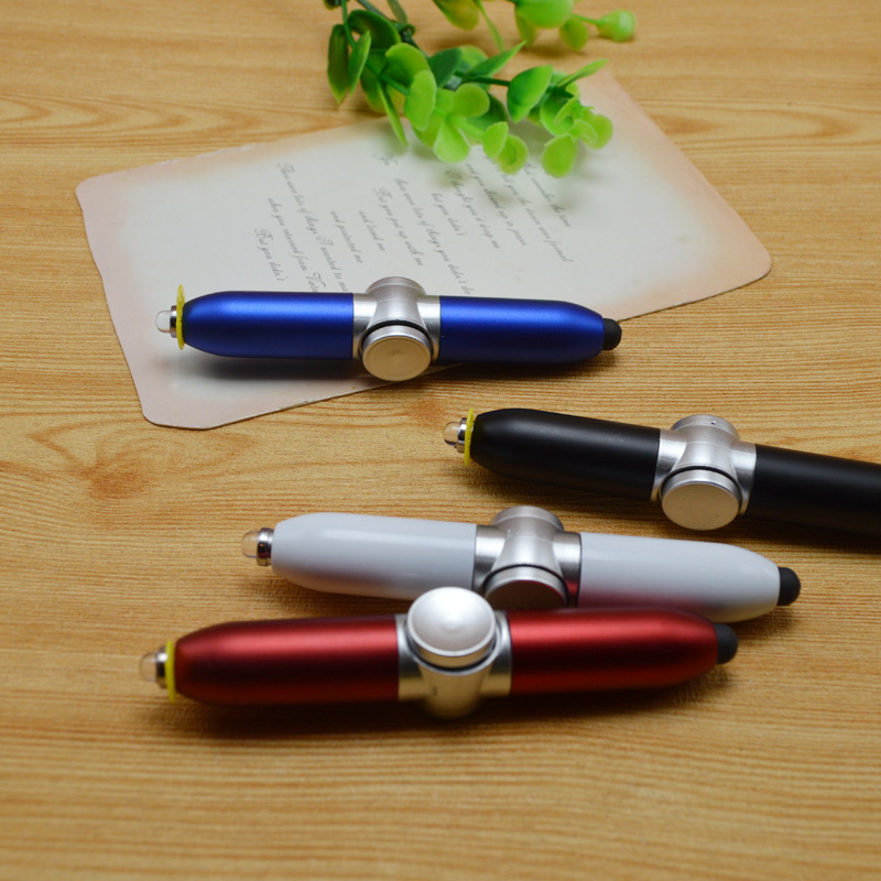 Multi Functional Fingertip Gyro Pen Reduce Pressure Stylus Fidget Ballpoint Pens 2024 Hot Selling Creative Black Opp Bag Ballpen