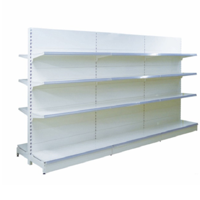 Customized size supermarket shelf gondola display stand metal shelving