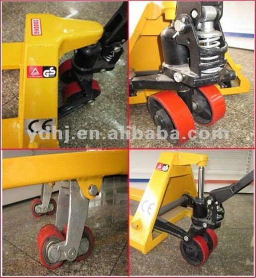 3T Capacity Hydraulic Truck Metal Flat Hand Warehouse Tooling Cart With Four Wheels Supermarket Hand Trolley