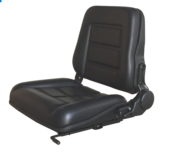 Adjustable Forklift Seat Black PVC Leather Cover With Armrest Safety Belt YH-16