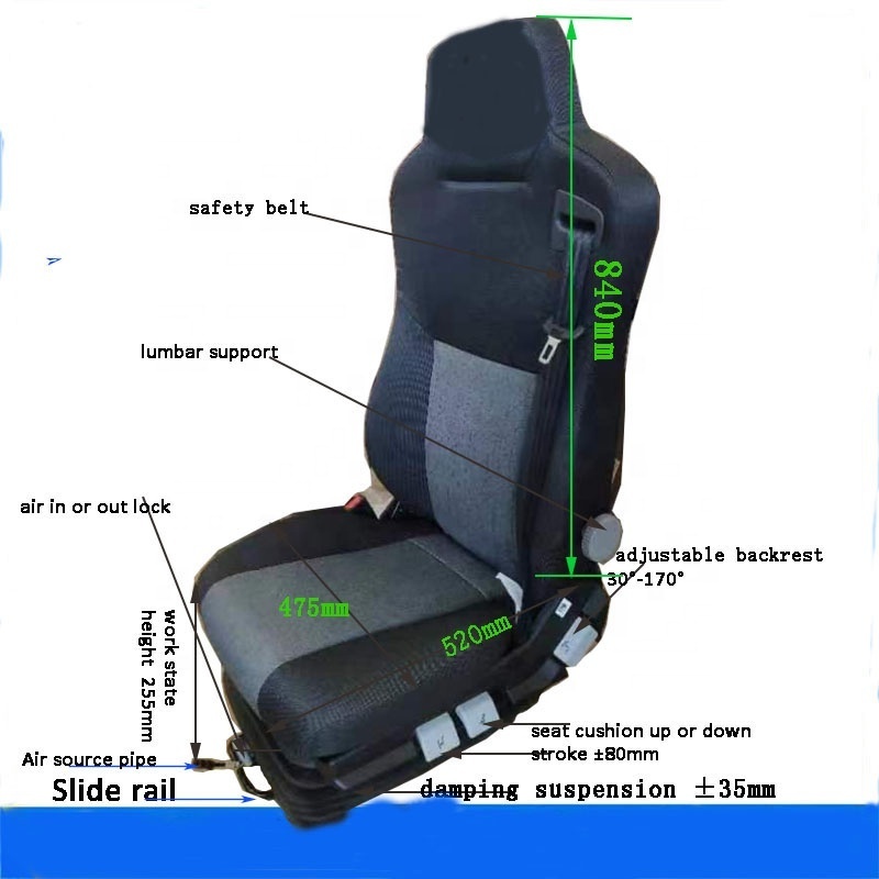 Manufacturer Supply High Quality Air Suspension Truck Driver Seat   Bus Driver Seat