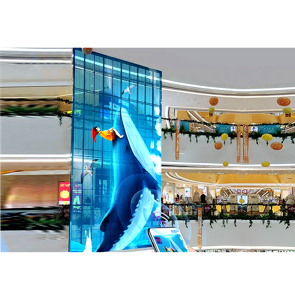 Advertising Glass Window TV Curtain Outdoor Capacitive Ecran LED Transparent Screen for Shopping Mall