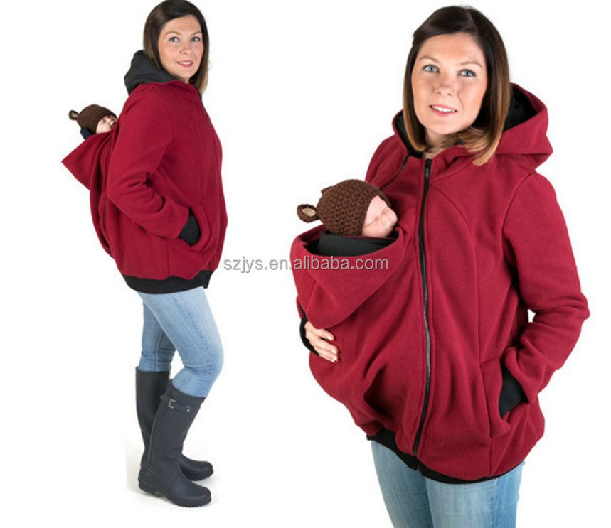 Kangaroo Hoodie Baby Carrying Coat Jacket For Mom and Baby