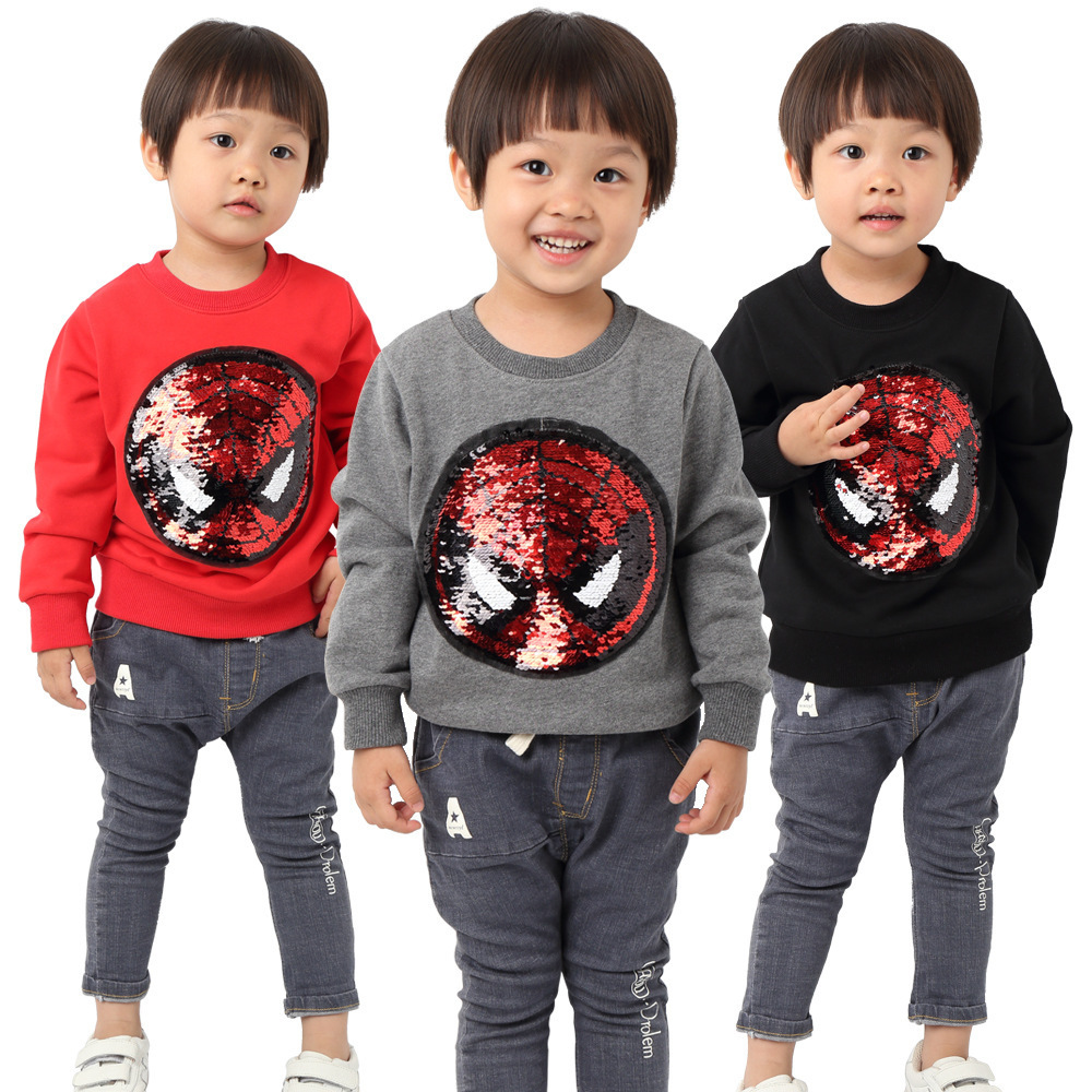 Children Cotton Pullover Sweatshirt Kids sweatshirts with Sequin Kids Winter Sweatshirts Hoodies