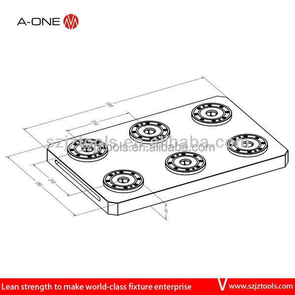 A-ONE AMF zero point clamping system 6 in 1 pneumatic chuck for CNC Machining