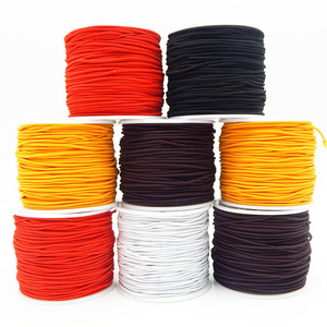 Colorful  round 1.5mm elastic cord  polyester elastic cord 1mm 1.5mm 2mm 3mm  braided elastic cords webbing band