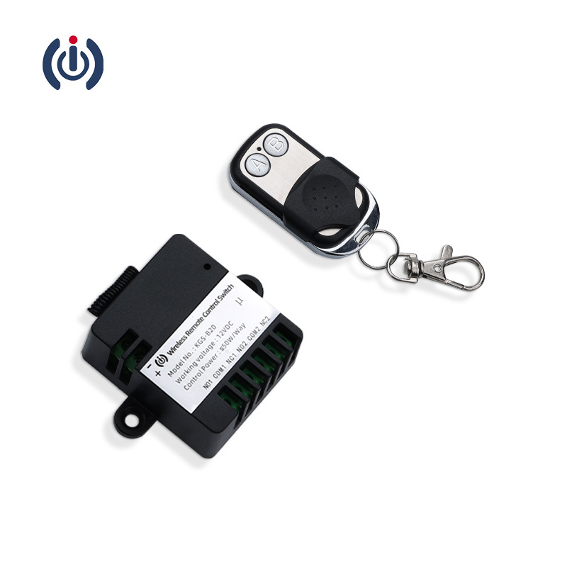 B20 12V 2 channels relay switch with remote wireless switch for lighting RF 433MHz