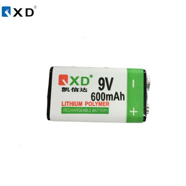 MSDS certified 600mah 9 volt rechargeable battery for led flashlight