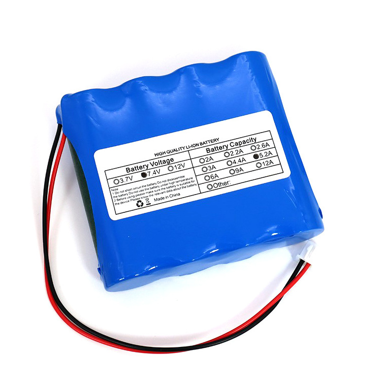 Rechargeable icr2s2p 5200mah li ion lithium-ion 2s2p li-ion battery pack lithium battery 18650 7.4v 4400mah for POS LED Light