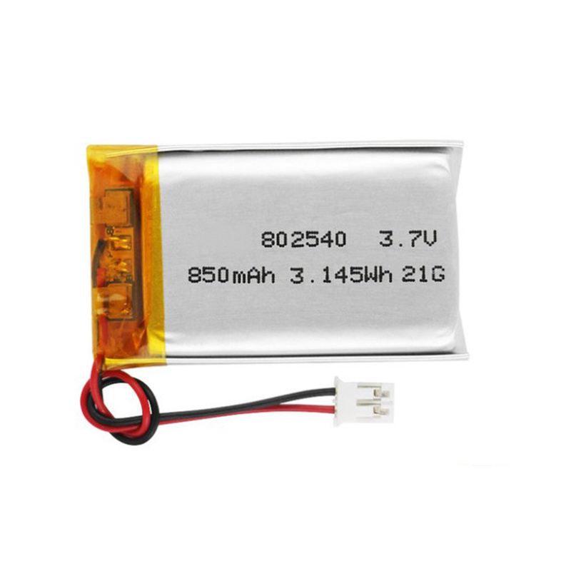 KXD polymer-battery 3.7v 5v 7.4v 523450 802540 850mah  lithium polymer battery