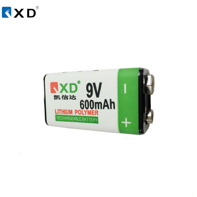 MSDS certified 600mah 9 volt rechargeable battery for led flashlight