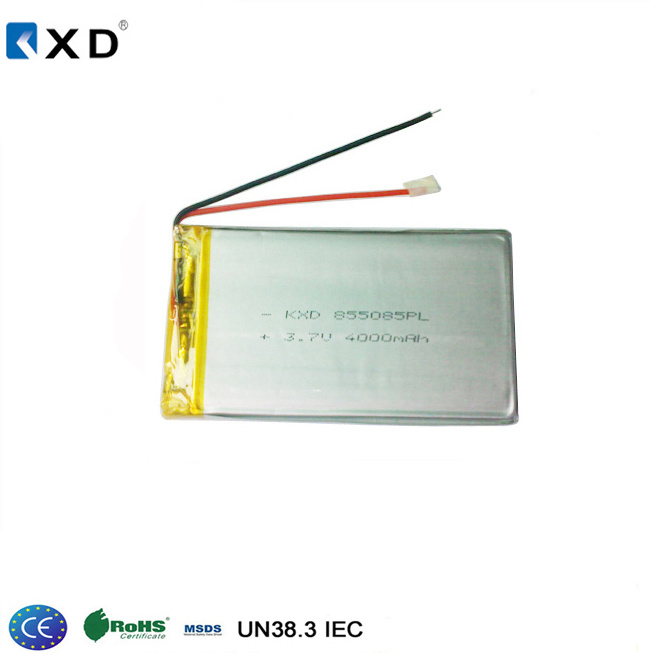 KXD polymer-battery 3.7v 5v 7.4v 523450 802540 850mah  lithium polymer battery