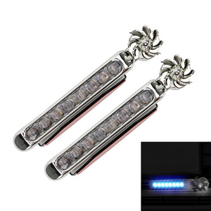 led car auto flashing led lights New 1 Pair Universal Wind Energy Car Light Super White Daytime Running Light Auto DRL 8 LED