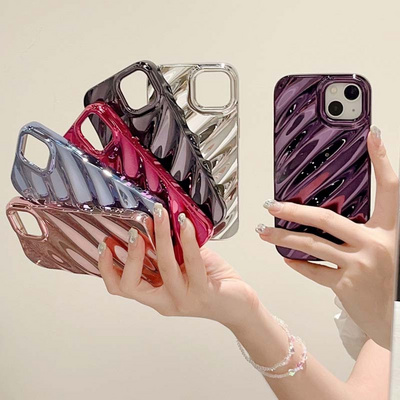 Luxury Glitter Electroplated Color Water Ripple Shockproof TPU Mobile Phone Cover Case For Iphone 11 12 13 14 15 Pro Max