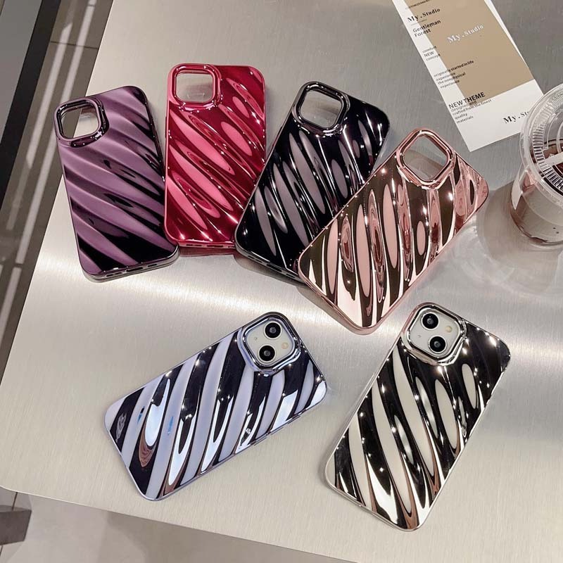 Luxury Glitter Electroplated Color Water Ripple Shockproof TPU Mobile Phone Cover Case For Iphone 11 12 13 14 15 Pro Max