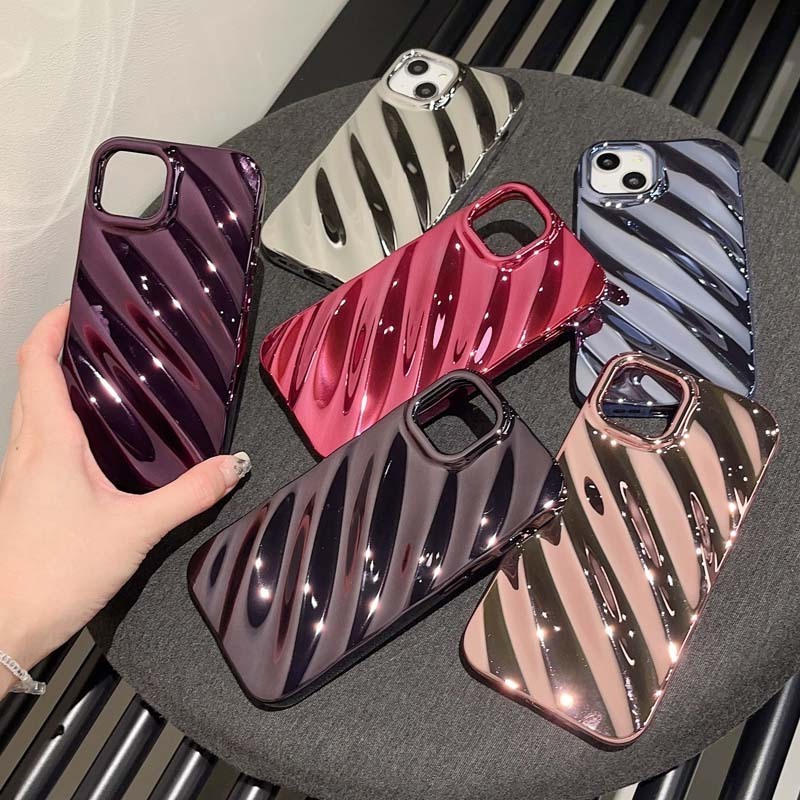 Luxury Glitter Electroplated Color Water Ripple Shockproof TPU Mobile Phone Cover Case For Iphone 11 12 13 14 15 Pro Max