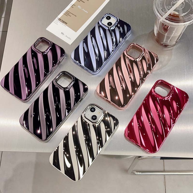 Luxury Glitter Electroplated Color Water Ripple Shockproof TPU Mobile Phone Cover Case For Iphone 11 12 13 14 15 Pro Max