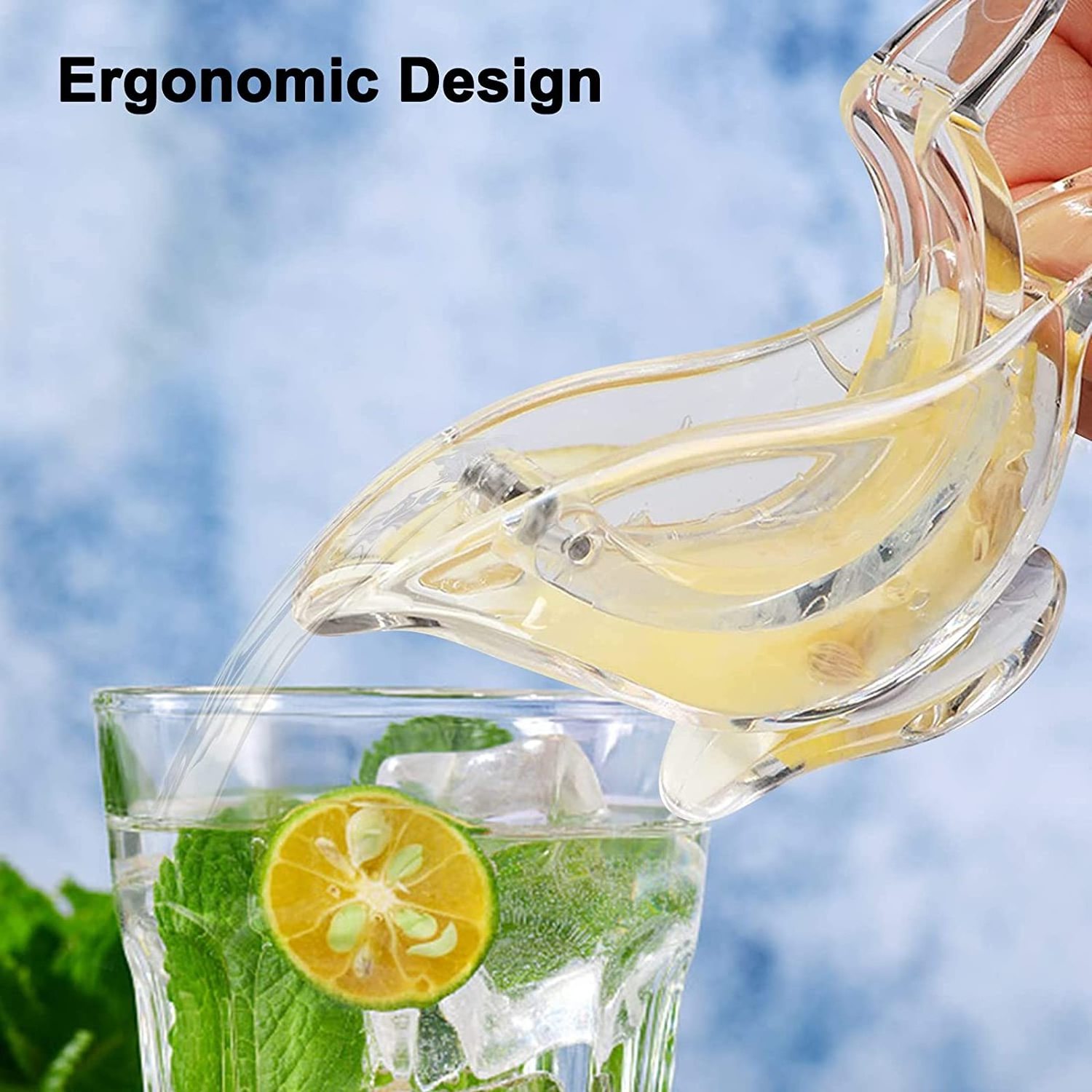 Art Acrylic Bird Shape Lemon Lime Squeezer Bird Slice Clear Crystal Manual Juicer Press Portable Lemon Squeezer Bird