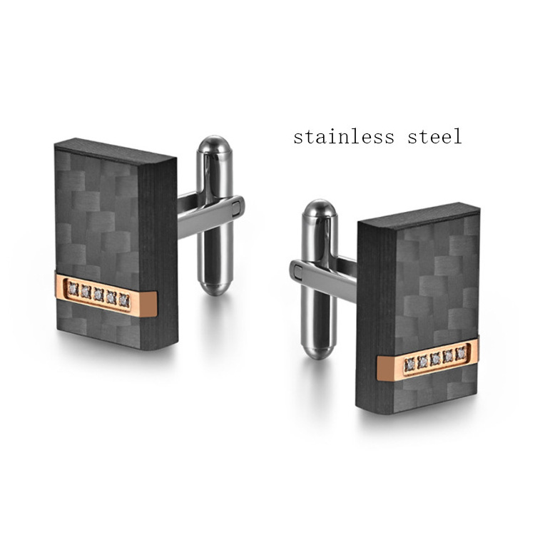 Quality Blanks 316l Stainless Steel Cufflink Findings Manufacturer Carbon Fiber Stainless Steel Platinum Cufflinks For Men