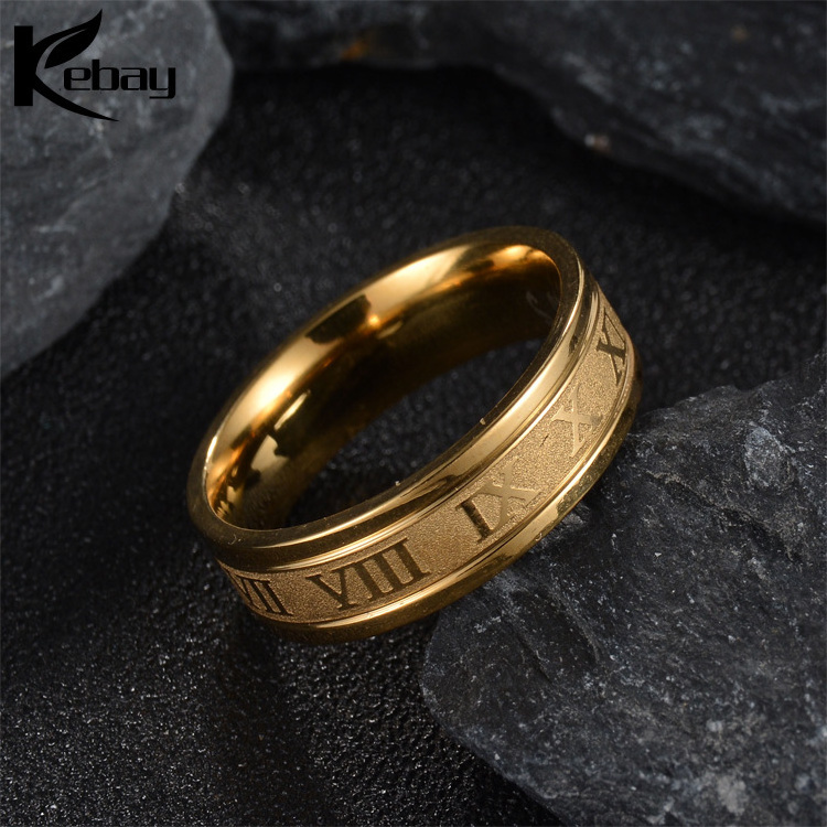 Cheap bulk sale Roman number stainless steel jewelry rings wholesale