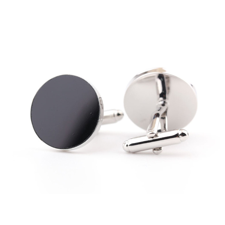 Agate Material Stock Men Metal Brass Plain Skinny High End Quality Cufflinks Custom Engraved Cufflink/Cuff Link manufacturer