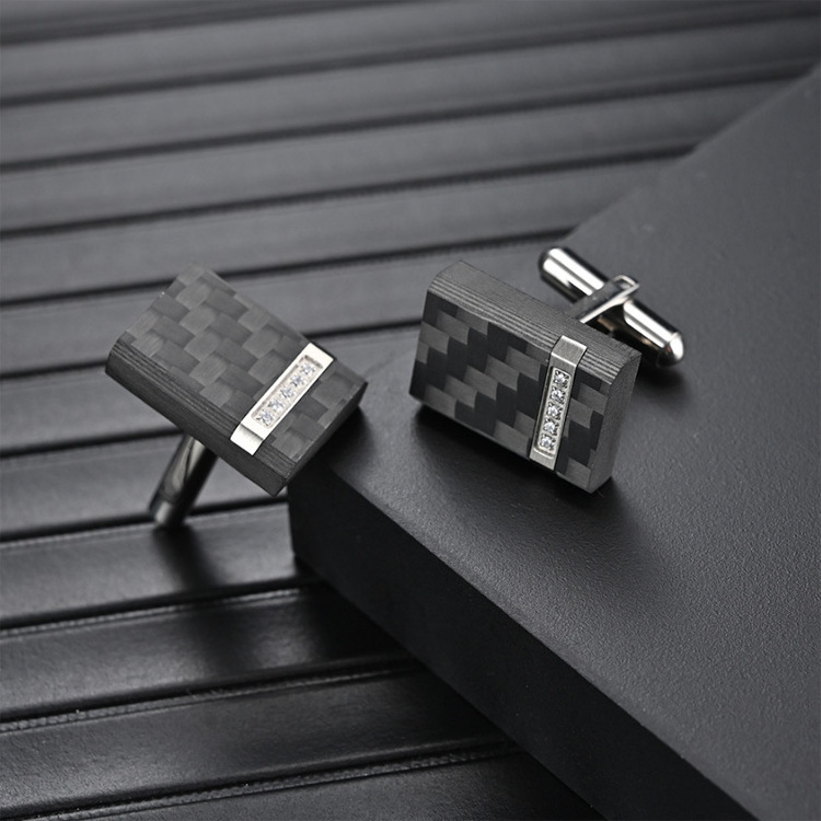 Quality Blanks 316l Stainless Steel Cufflink Findings Manufacturer Carbon Fiber Stainless Steel Platinum Cufflinks For Men