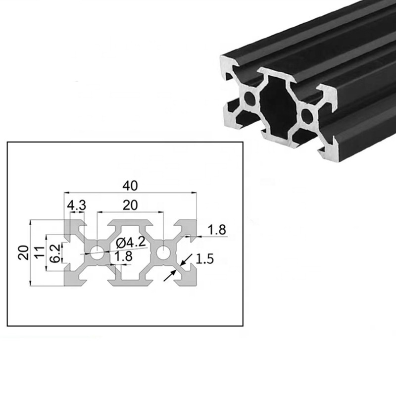 Chinese Manufactory Linear Rail aluminium profiles 2020 2040 2060 2080  black aluminum v slot profiles