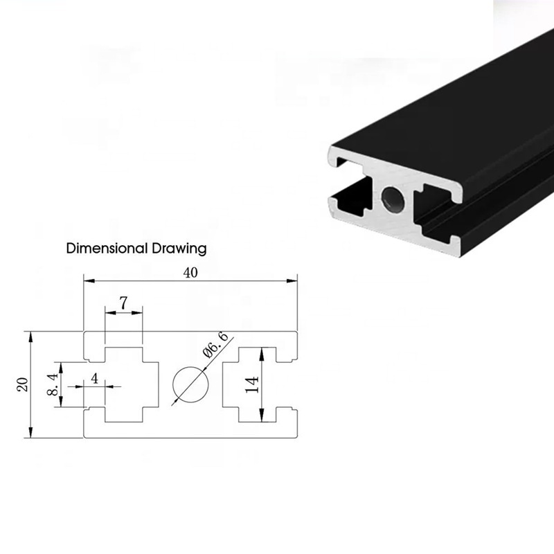 Chinese Manufactory Linear Rail aluminium profiles 2020 2040 2060 2080  black aluminum v slot profiles