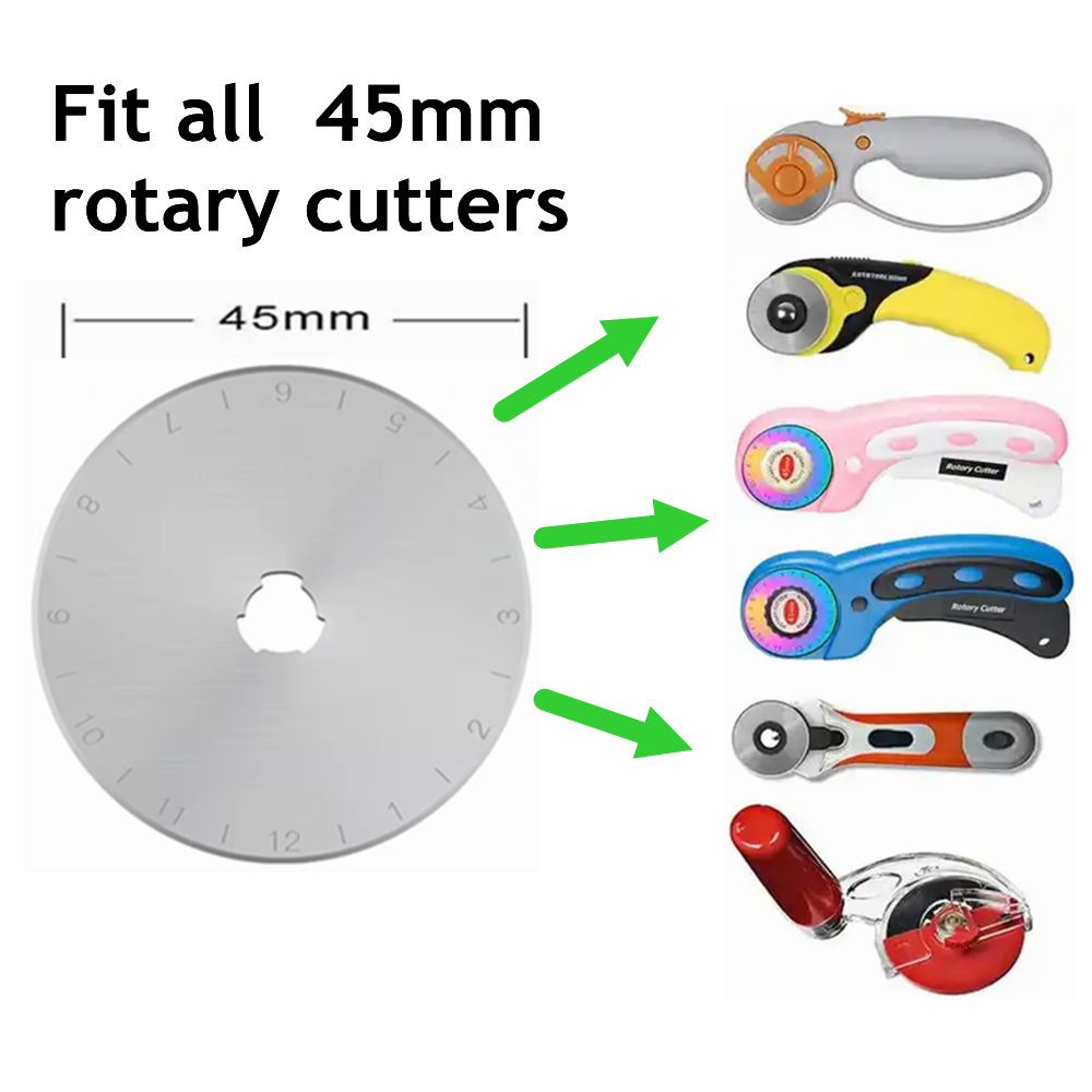 45mm Fabric Circular Quilting Patchwork Leather Craft Cutting Tools Rotary Cutter Blades