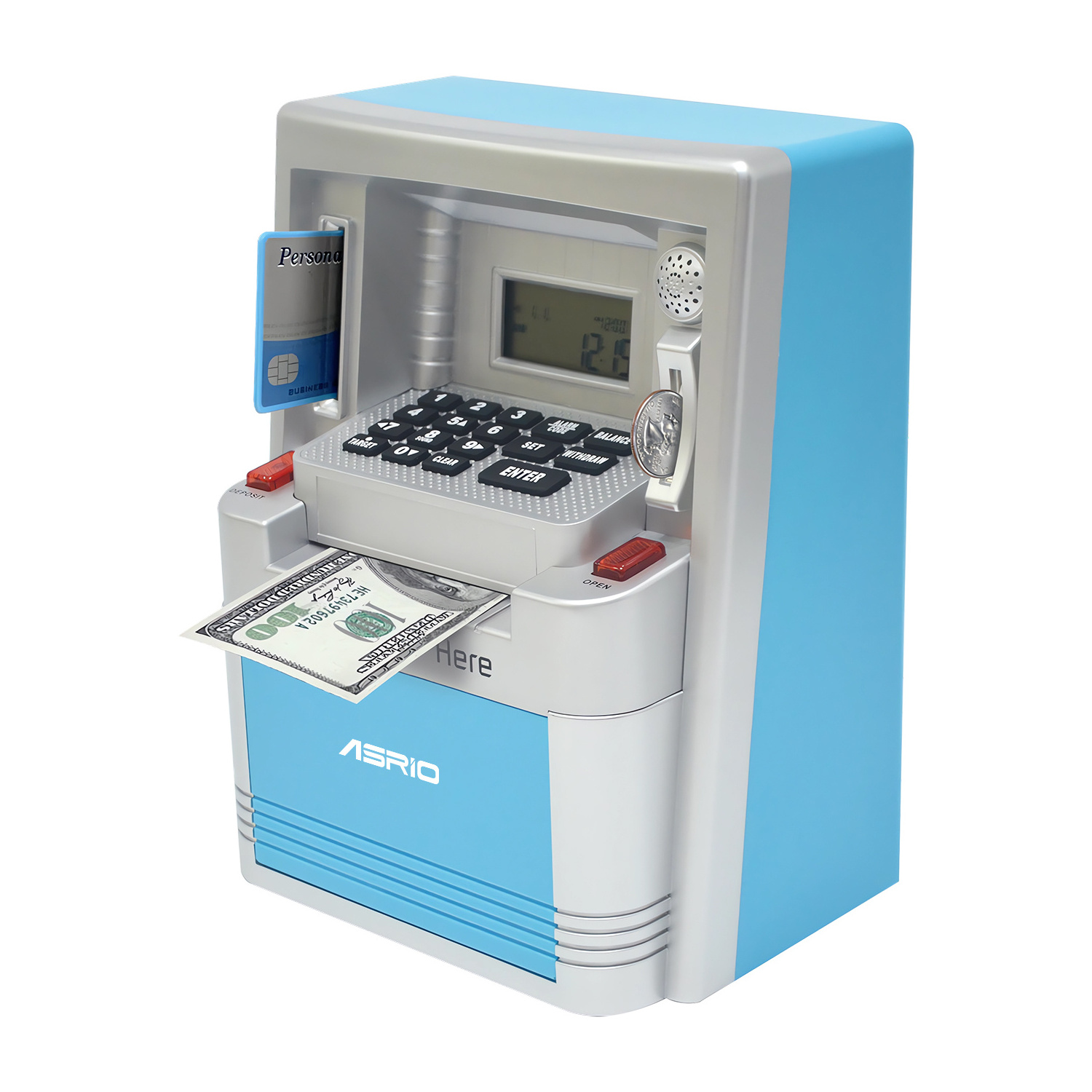 Coins Counting Auto-rolling bills Password safe mini Credit card ATM piggy bank for Real Money children electronic piggy bank to