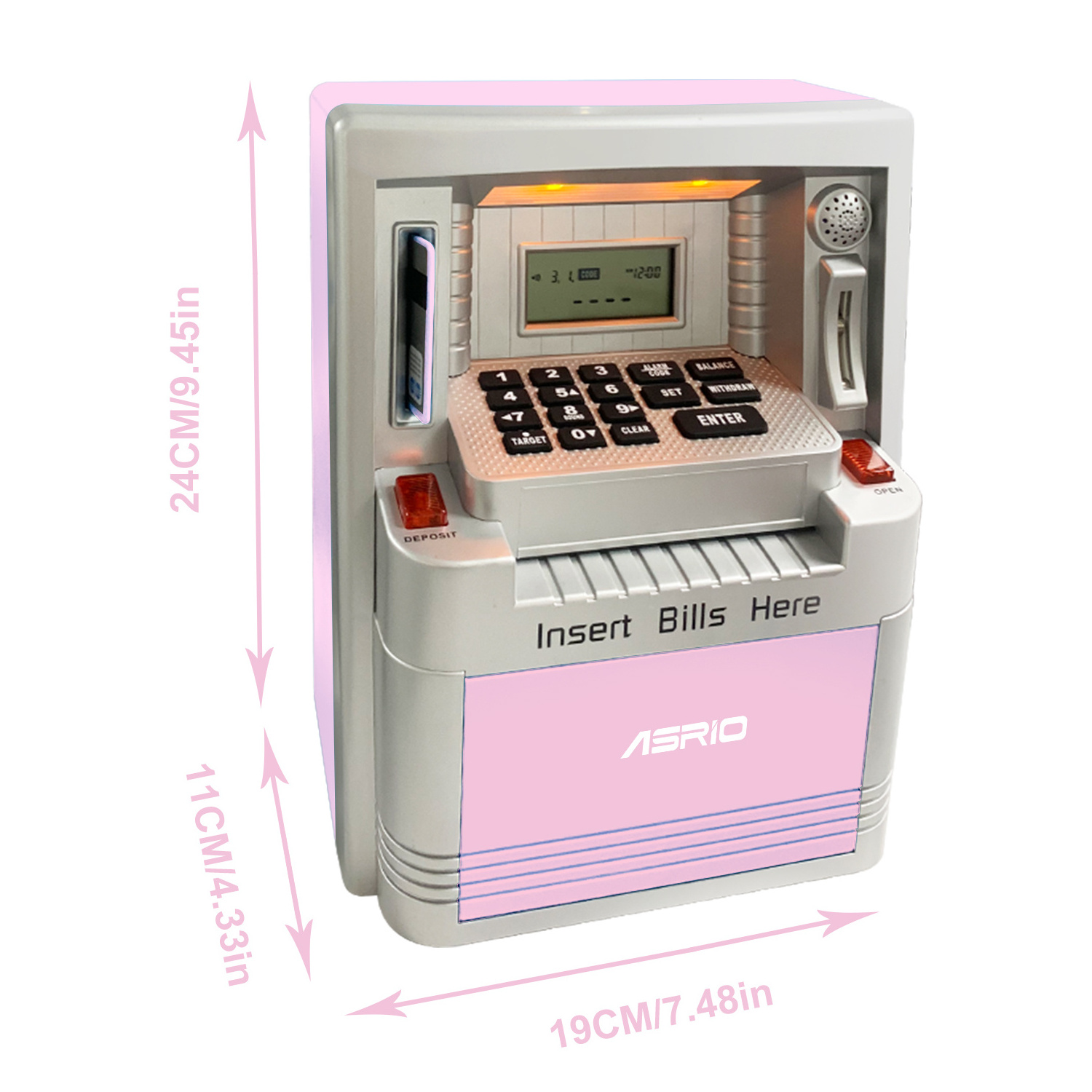 Electronic ATM Password Piggy Bank Can Auto Scroll Paper Money Saving Gift for Kids Piggy Bank With Credit card