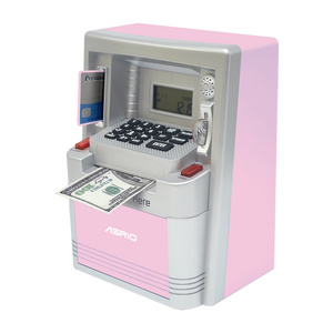 Electronic ATM Password Piggy Bank Can Auto Scroll Paper Money Saving Gift for Kids Piggy Bank With Credit card