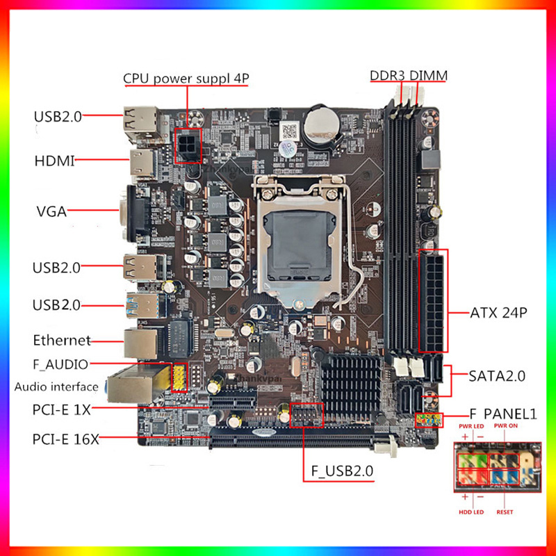 Motherboard cpu combo H61 kit i3 2120 cpu lga 1155 ram DDR3 mini itx H61 motherboard set